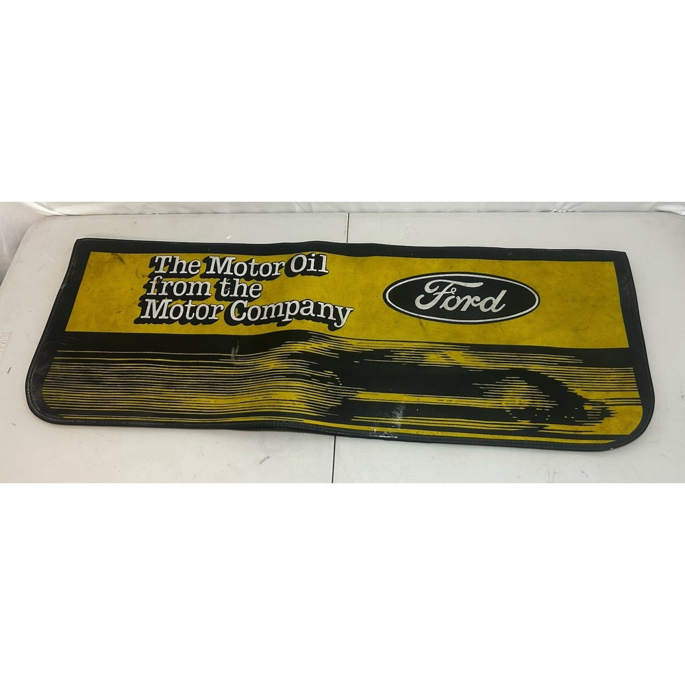 Rare Vintage Ford Vinyl Mechanic Fender Cover Mat Shelby Boss Mustang Era 1970s